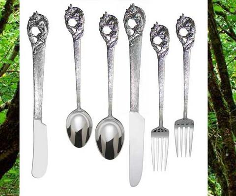 Sterling silver fox silverware